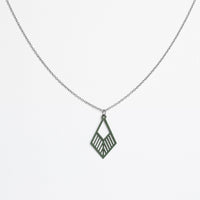 "Tribe" Necklace Wooden Pendant - Stainless Steel, Handmade — Ansicht 13
