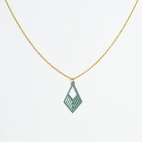 "Tribe" Necklace Wooden Pendant - Stainless Steel, Handmade — Ansicht 8