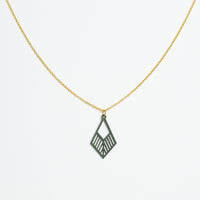 "Tribe" Necklace Wooden Pendant - Stainless Steel, Handmade — Ansicht 14