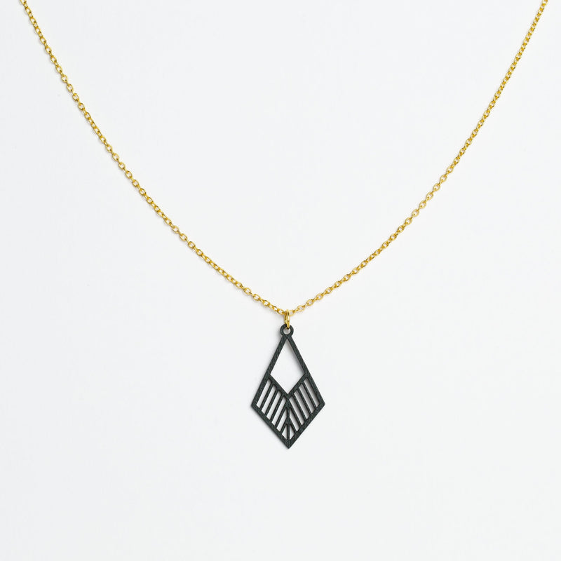"Tribe" Necklace Wooden Pendant - Stainless Steel, Handmade — Ansicht 26