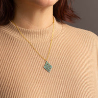 "Tribal Echo" Necklace Wooden Pendant - featherlight handmade hypoallergenic — Ansicht 10