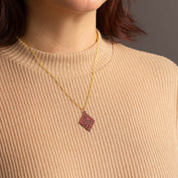 "Tribal Echo" Necklace Wooden Pendant - featherlight handmade hypoallergenic — Ansicht 16