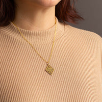 "Tribal Echo" Necklace Wooden Pendant - featherlight handmade hypoallergenic — Ansicht 34