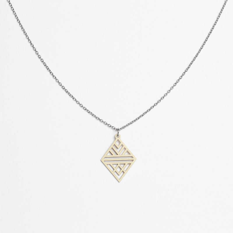 "Tribal Echo" Necklace Wooden Pendant - featherlight handmade hypoallergenic — Ansicht 25