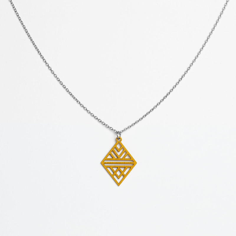 "Tribal Echo" Necklace Wooden Pendant - featherlight handmade hypoallergenic — Ansicht 31