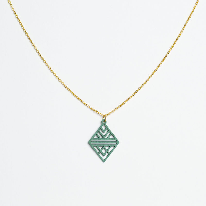 "Tribal Echo" Necklace Wooden Pendant - featherlight handmade hypoallergenic — Ansicht 8