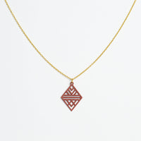 "Tribal Echo" Necklace Wooden Pendant - featherlight handmade hypoallergenic — Ansicht 14