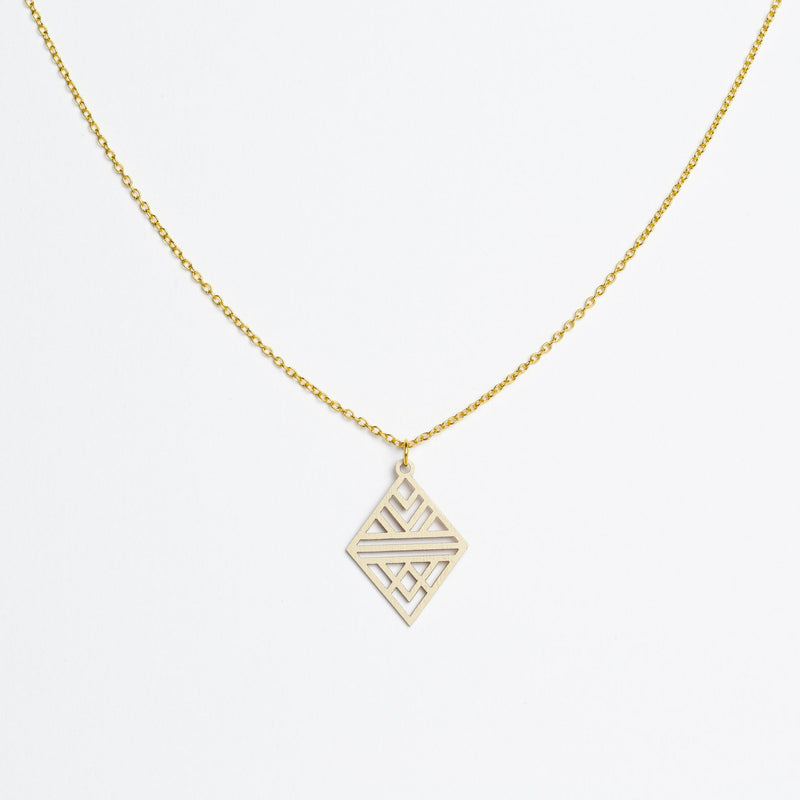 "Tribal Echo" Necklace Wooden Pendant - featherlight handmade hypoallergenic — Ansicht 26