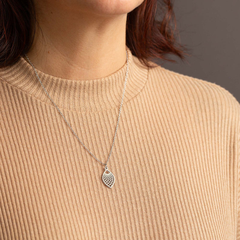 "Leaf" Necklace Wooden Pendant – Hypoallergenic Stainless Steel — Ansicht 27