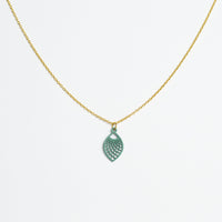 "Leaf" Necklace Wooden Pendant – Hypoallergenic Stainless Steel — Ansicht 8