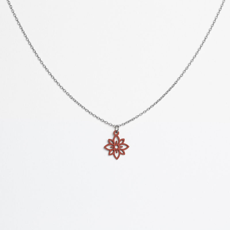 "Flower Mini" Necklace Wooden Pendant - feather-light, hypoallergenic, sustainable — Ansicht 13