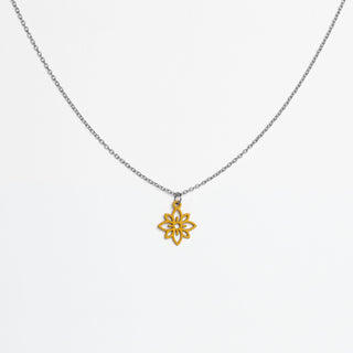 Flower mini Holzanhänger Halskette, 16×18×1 mm, 45 cm Edelstahl, nachhaltig, federleicht, hautfreundlich – dezentes, florales Design für Alltag & Geschenk
