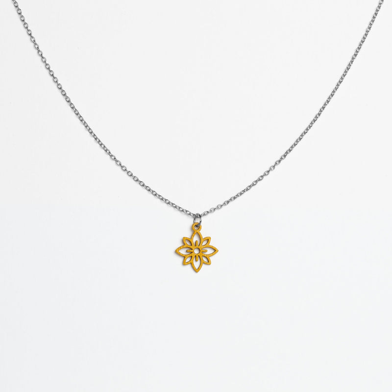 "Flower Mini" Necklace Wooden Pendant - feather-light, hypoallergenic, sustainable — Ansicht 1