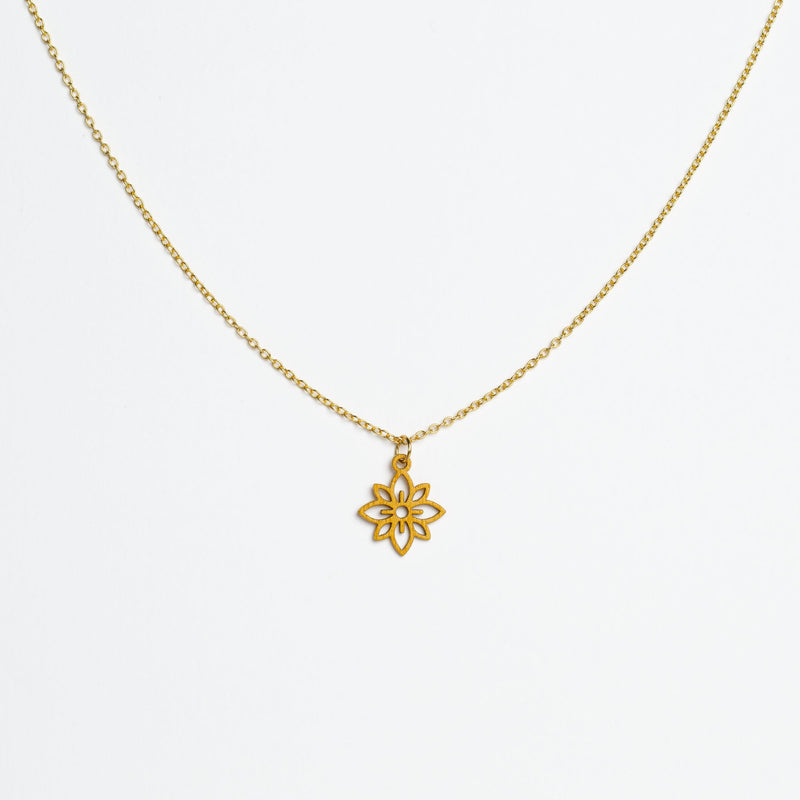 "Flower Mini" Necklace Wooden Pendant - feather-light, hypoallergenic, sustainable — Ansicht 2