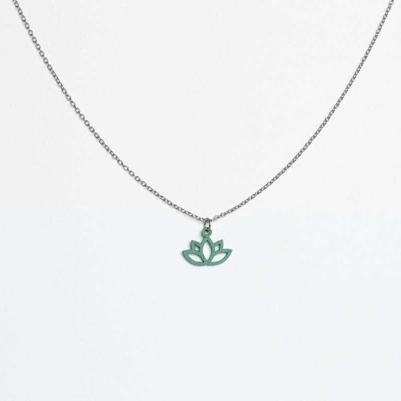 "Lotus" necklace wooden pendant – feather-light | sustainable | skin-friendly — FEINFORMART