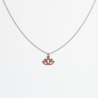 "Lotus" necklace wooden pendant – feather-light | sustainable | skin-friendly — Ansicht 1
