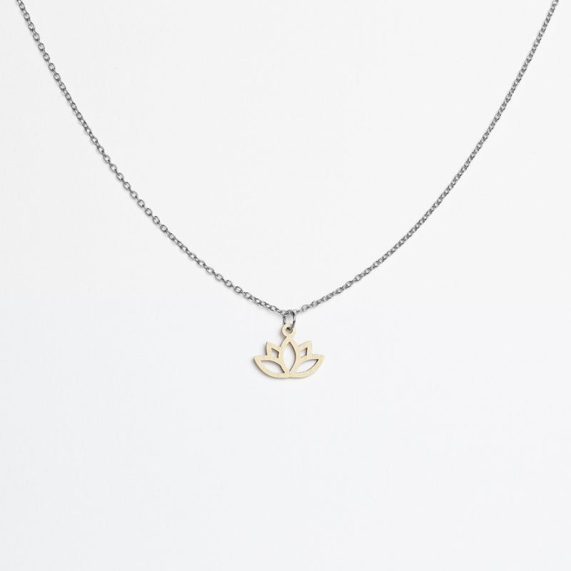 "Lotus" necklace wooden pendant – feather-light | sustainable | skin-friendly — Ansicht 19