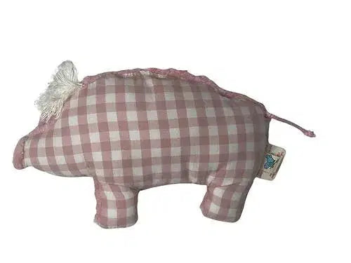 Organic Rattle Pig handmade organic cotton corn fiber vegan hypoallergenic