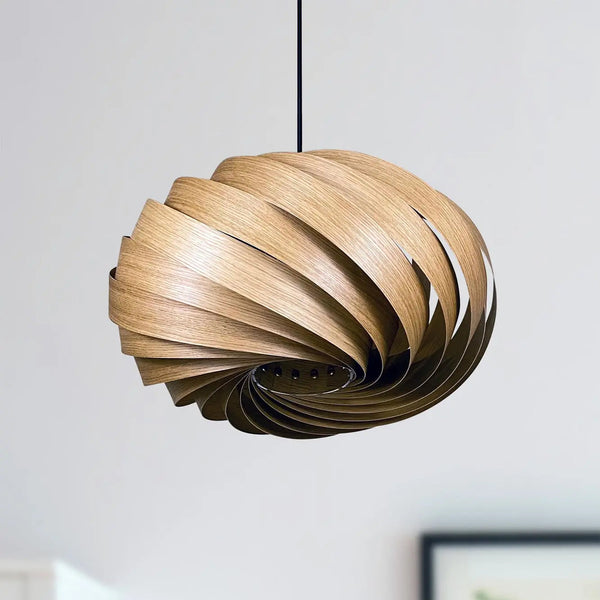 Suspension lamp 'Quiescenta' made of oak wood
