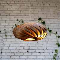 Veneria Pendant Light 50 cm Walnut Wood – Spiral Design with Natural Light — Ansicht 1