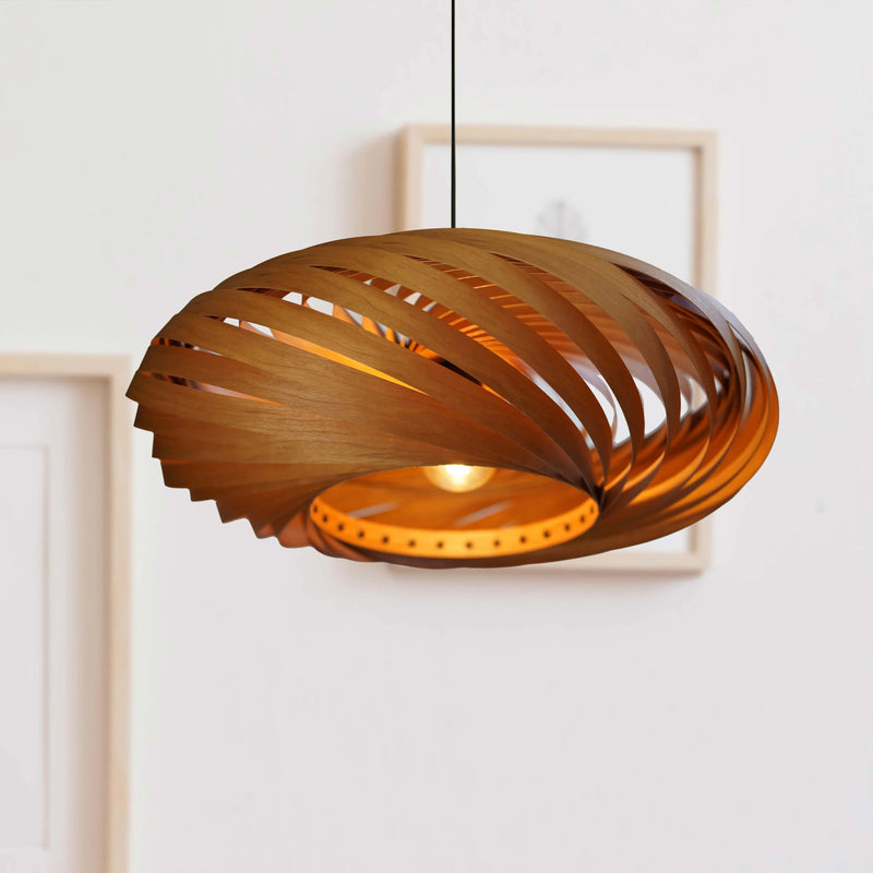 Larena Cherry Wood Pendant Light – 70 cm Ø, handmade — Ansicht 3