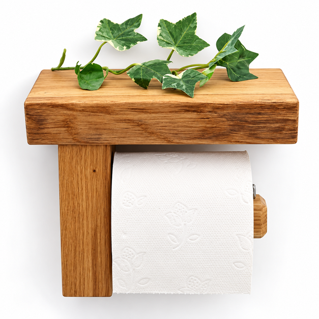Toilettenpapierhalter CULTUS Massivholz Eiche handgefertigt — Ansicht 4