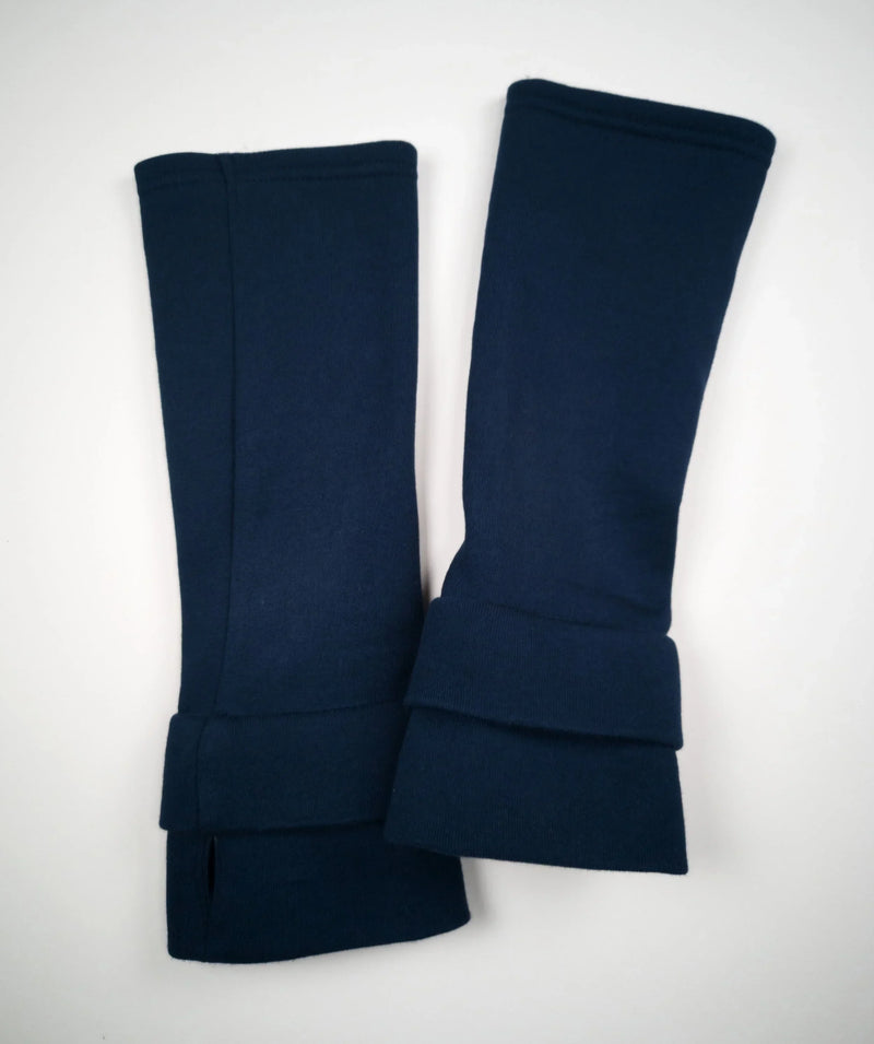 Arm Warmers BLUE BIG FOLD – Organic cotton, long style — Ansicht 3