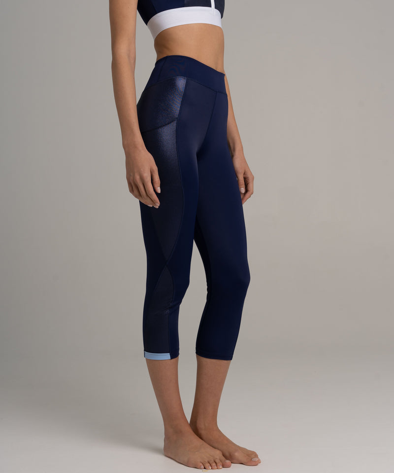 Honolulu 3/4 Leggings Night Blue High Waist Side Pocket — Ansicht 2