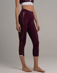 Honolulu 3/4 Leggings Aubergine – High Waist, Side Pocket, Recycled — Ansicht 3