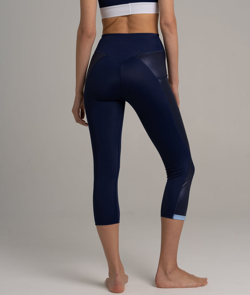 Honolulu 3/4 Leggings Night Blue High Waist Side Pocket — Ansicht 3