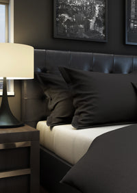 Bed linen set Nero plain 100% mercerized cotton Swiss satin 300 TC easy-care — Ansicht 2