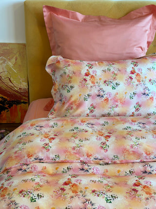 Bettwäsche Set Monet Peach – 100% Lyocell | Satin 250 TC | Seidig glänzend