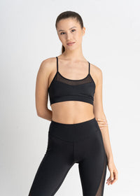 Sports Bra Tiffany Schwarz Netzeinsätze ECONYL® verstellbare Träger — Ansicht 1