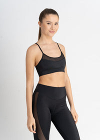 Sports Bra Tiffany Schwarz Netzeinsätze ECONYL® verstellbare Träger — Ansicht 2