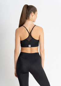 Sports Bra Tiffany Black Mesh Inserts ECONYL® adjustable straps — Ansicht 3