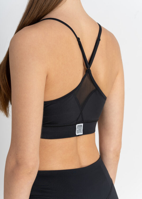 Sports Bra Tiffany Schwarz Netzeinsätze ECONYL® verstellbare Träger — Ansicht 4