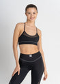 Sports Bra Tiffany – Schwarz/Grau | Verstellbare Träger | Mesh-Einsätze | ECONYL®
