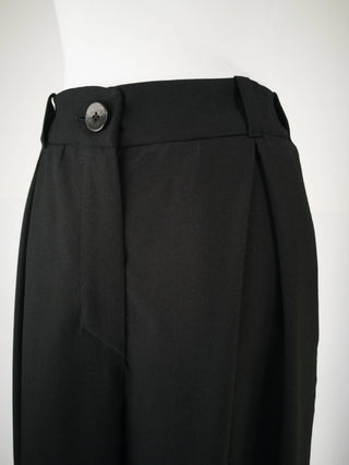 PANTS SMART BLUE | Weite Wollhose mit Bundfalten | Raffiniertes Bunddetail