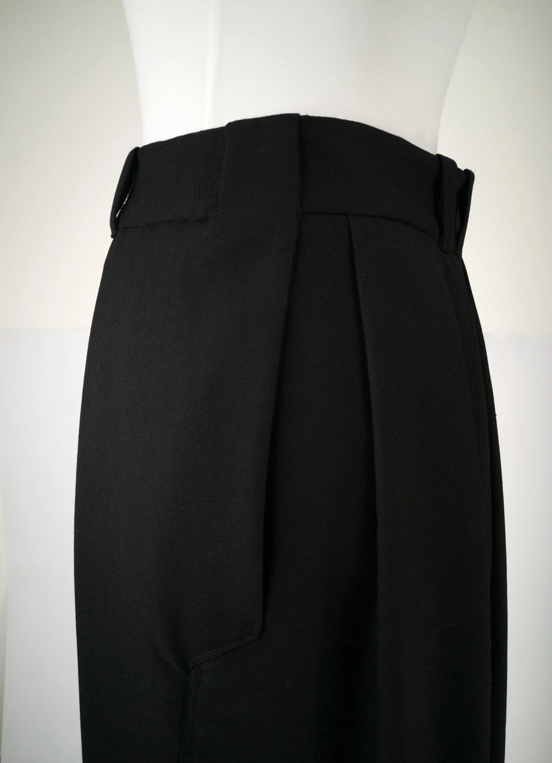 PANTS SMOOTH BLACK Wide Tencel Trousers Pleats Stone Nut Detail — Ansicht 4