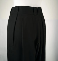 PANTS SMOOTH BLACK Wide Tencel Trousers Pleats Stone Nut Detail — Ansicht 5
