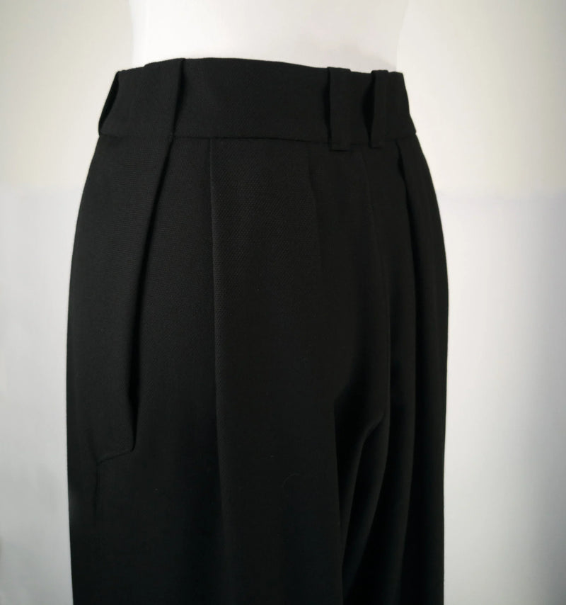 PANTS SMOOTH BLACK Wide Tencel Trousers Pleats Stone Nut Detail — Ansicht 5