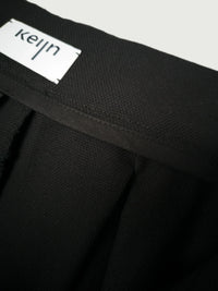 PANTS SMOOTH BLACK Wide Tencel Trousers Pleats Stone Nut Detail — Ansicht 6