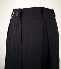 PANTS SMOOTH BLACK Wide Tencel Trousers Pleats Stone Nut Detail — Ansicht 10