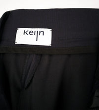 PANTS SMOOTH BLACK Wide Tencel Trousers Pleats Stone Nut Detail — Ansicht 13