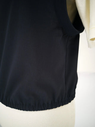 MINIMAL pullover | Short-sleeved blouse with low armholes | Wool