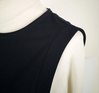 MINIMAL pullover | Short-sleeved blouse with low armholes | Wool
