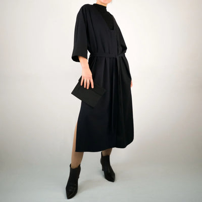 DRESSCOAT Convertible Coat Dress Made from Deadstock Cool Wool