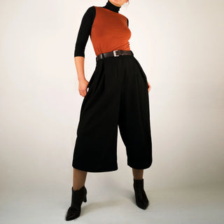 Culotte SMART | Weit schwingende Hose mit Bundfalten | Bio-Moleskin