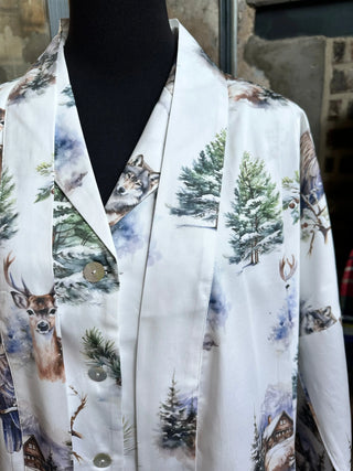 Satin Kimono Chalet 100% mercerisierte Baumwolle Satin 300 TC