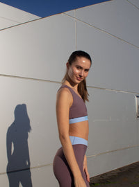 Sports Bra Lagonisi Purple Gray/Light Blue – Medium Support & Back Pocket — Ansicht 2